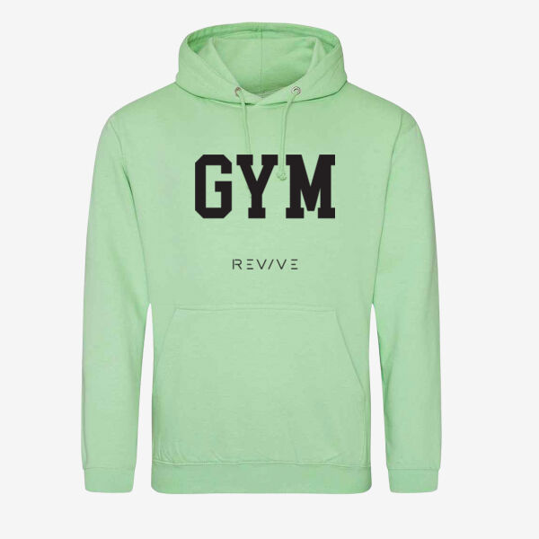 College hoodie - printed GYM Revive with Revive at right sleeve in black Thumbnail