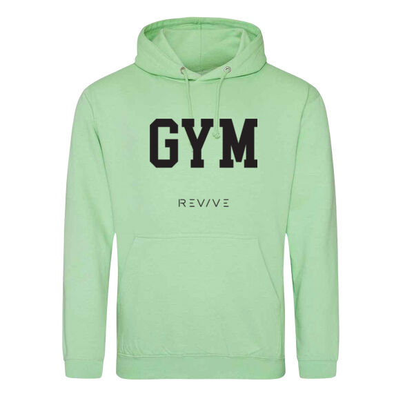 College hoodie - printed GYM Revive with Revive at right sleeve in black Thumbnail