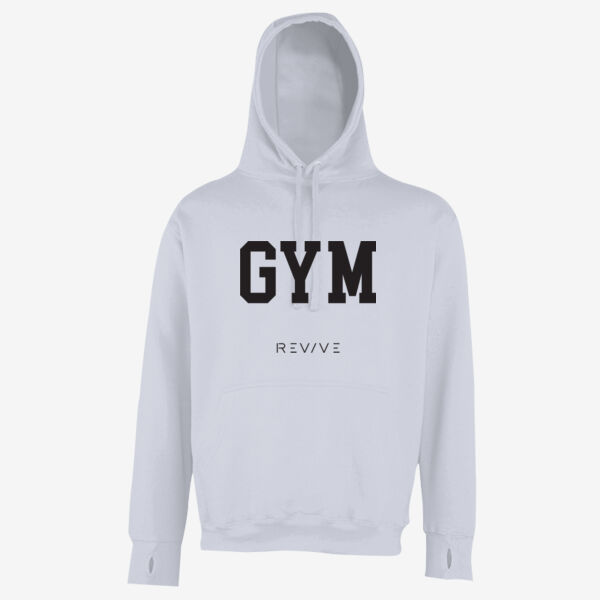 Street hoodie - printed GYM Revive with Revive at right sleeve in black Thumbnail
