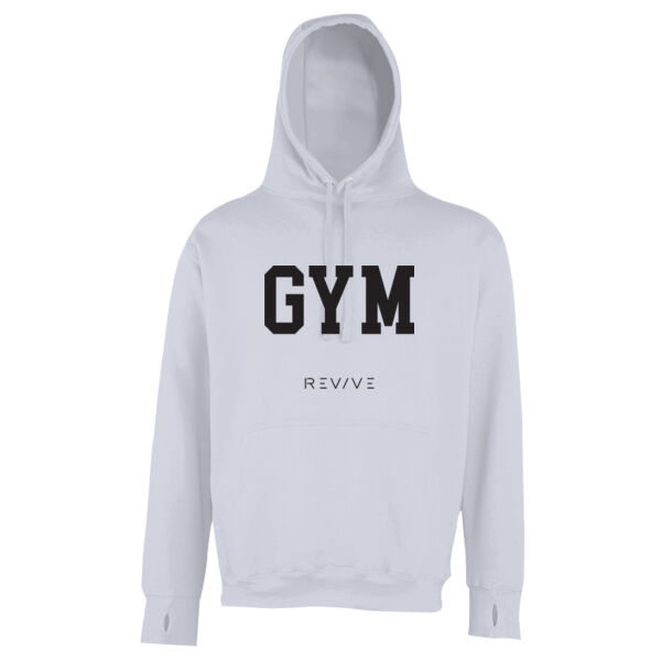 Street hoodie - printed GYM Revive with Revive at right sleeve in black Thumbnail