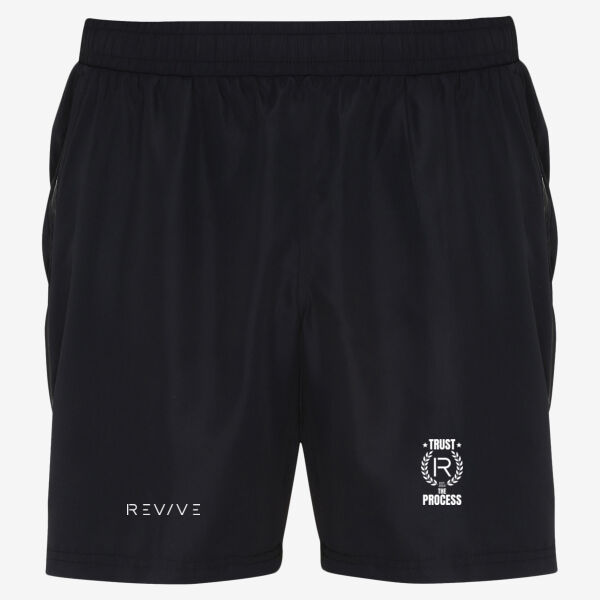 Men's TriDri® training shorts - printed Trust in white Thumbnail