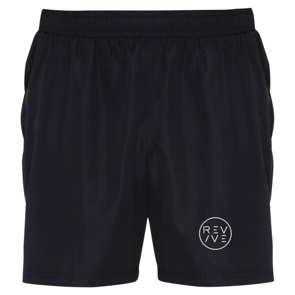 Men's TriDri® training shorts - printed Revive Circle in white Thumbnail