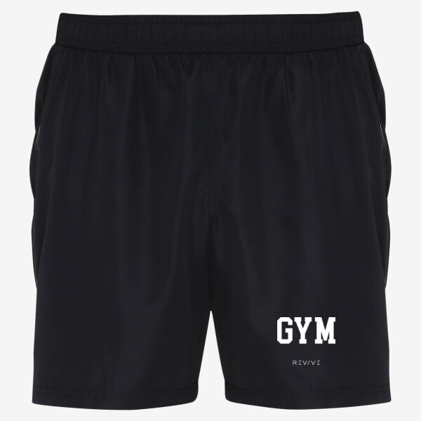 Men's TriDri® training shorts - printed GYM Revive in white Thumbnail
